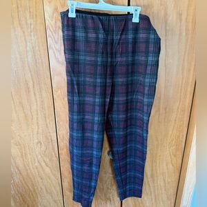 Boston Proper Plaid Chinos - Black and Red